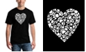 LA Pop Art Men's Paw Prints Heart Word Art T-shirt
